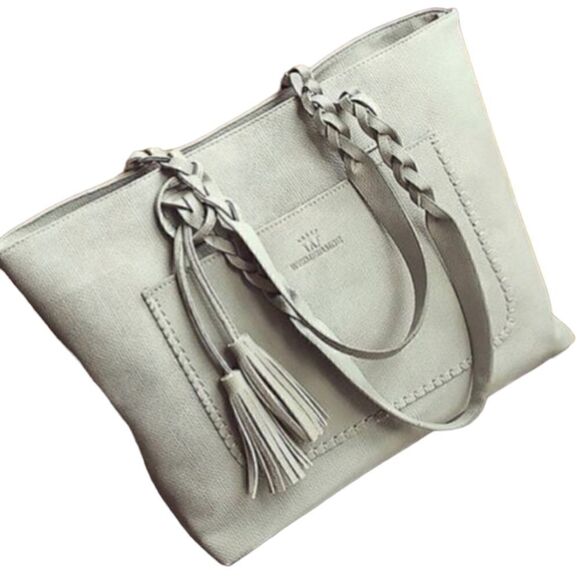 Weimeibaige Sea foam Green Tote Bag with Tassle - Picture 1 of 8